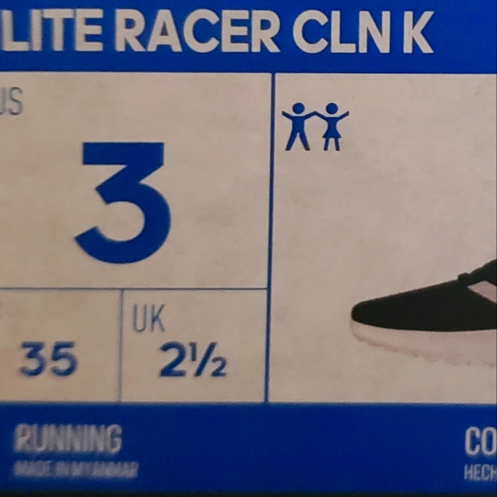 Adidas size 3 Lite Racer CLN K navy and lilac running
